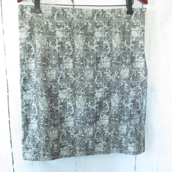 MM Lafleur Skirt 12 Black Print Pencil Straight